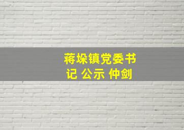 蒋垛镇党委书记 公示 仲剑